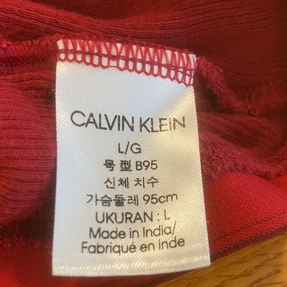 Calvin Klein Racerback Deep Red Bralette Large - Picture 2 of 5